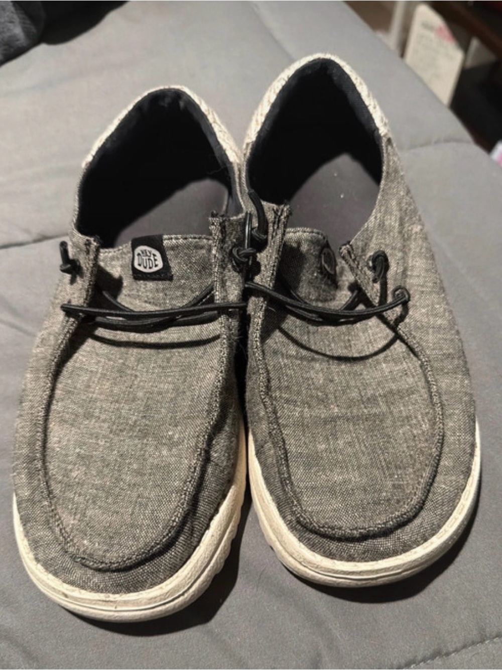 Hey Dude Women’s Wally Linen-Texture Slip-On Shoe — Gray